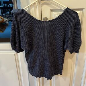 Roller Rabbit Cotton 3/4 Sleeve silver navy Top Blue XS Preppy Resort Wear